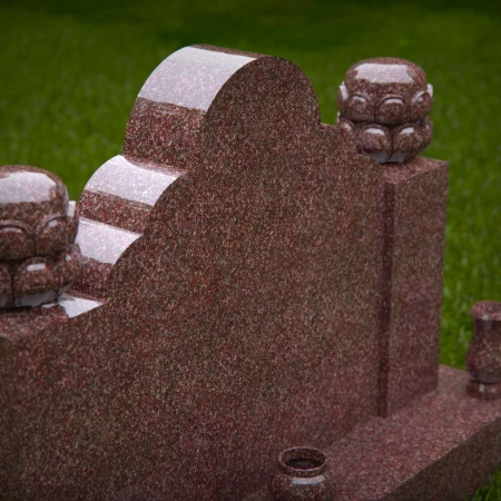 1892 - Scalloped Double Monument with Ornate Top Finials