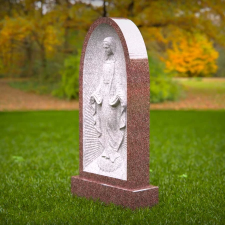 This tribute blends elegance with sacred imagery for headstone prices