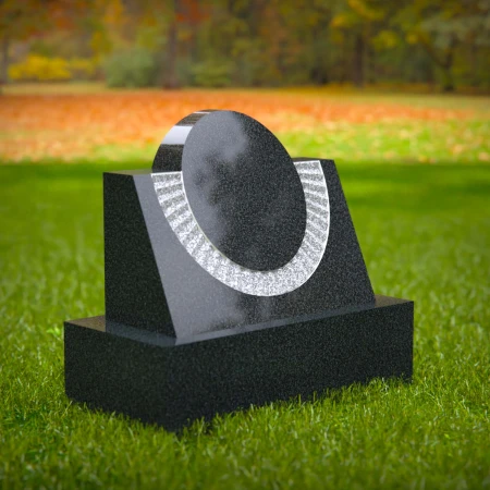 1614 - Modern Circular Memorial Headstone with Elegant Arch Design