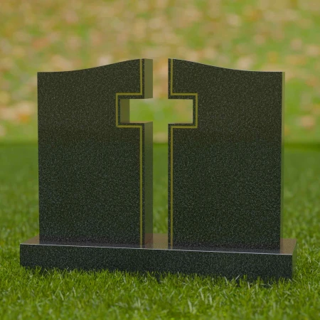 1696 - Doppeltes Denkmal Grabstein mit Kreuz Ausschnitt