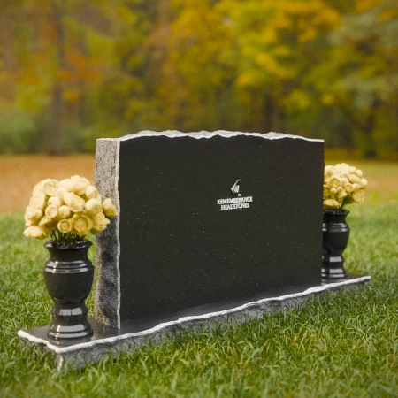 1850 - Flat Top Companion Headstone with Rustic Edge