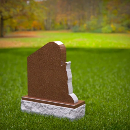 memorial tribute carved into monument with quiet angle for tombstones