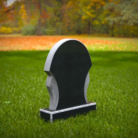 1868 - Classic Rounded Headstone with Smooth Finish and Sculpted Sides