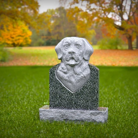 canine remembrance stone with sculpted portrait detail for memorials