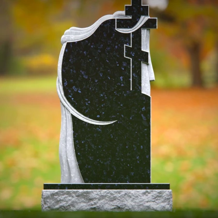 Mirrored faith elements wrapped in soft carving create heartfelt memorials