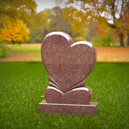 dual heart headstone etched with timeless emotional depth for memorials