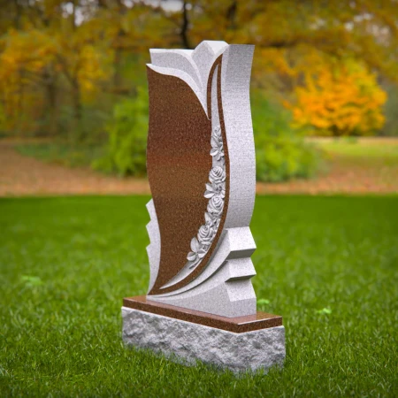 Nature’s beauty framed by sleek memorial design in headstone near me
