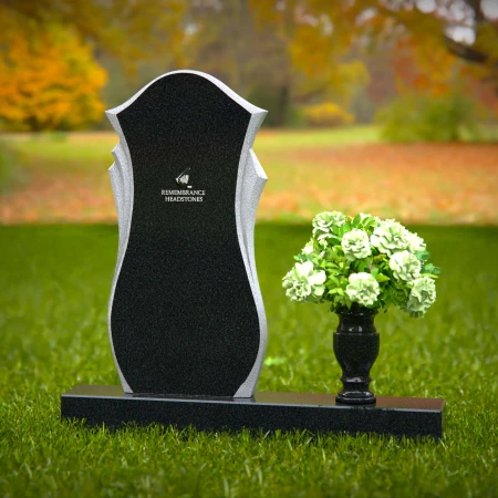 Elegant curved granite headstones crafted as a timeless memorial tribute.