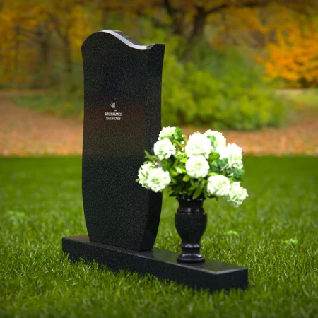 Modern wave design headstones shaped for graceful memorial tribute.
