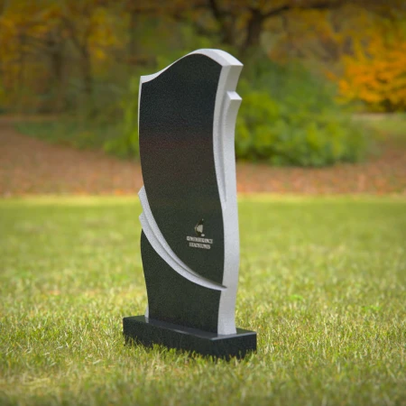 Modern curved headstones offering a sleek tribute to loved ones.