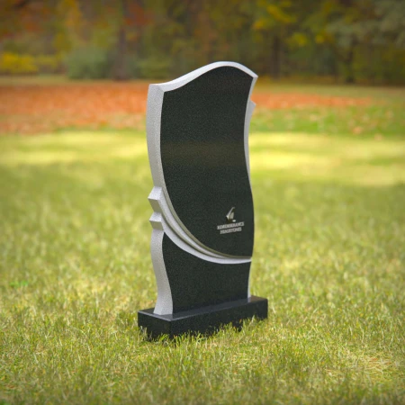 Modern curved headstones offering a sleek tribute to loved ones.