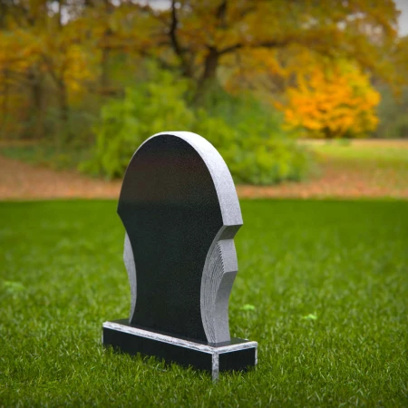 1868 - Classic Rounded Headstone with Smooth Finish and Sculpted Sides