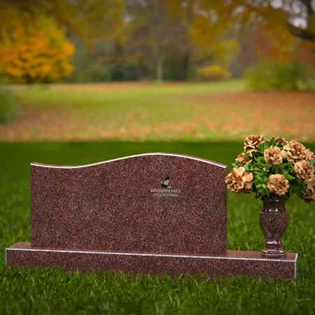 Beautiful headstones with wave design symbolizing life’s continuity.