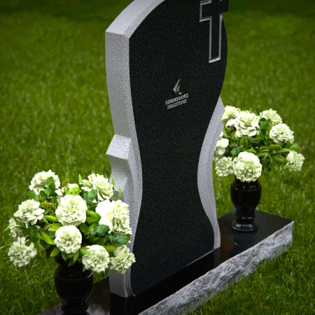 Graceful memorial headstones with cross detail for sacred remembrance.