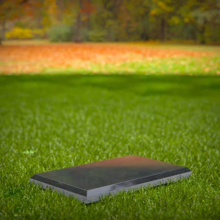 1875 - Flat Grave Marker with Polished Finish on Grass