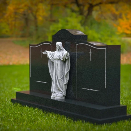 1618 - Doble lápida conmemorativa con estatua de Jesucristo