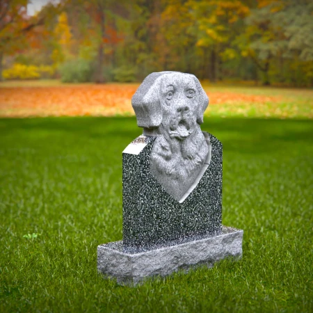 canine remembrance stone with sculpted portrait detail for memorials
