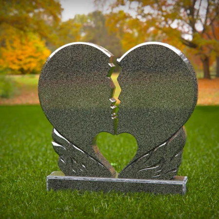 headstone near me featuring broken heart companion style for grave markers
