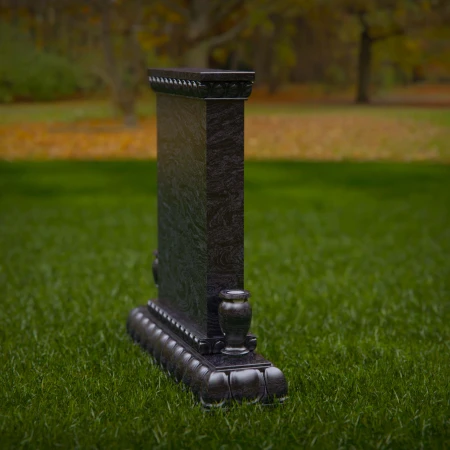 1883 - Polished Upright Gravestone Monument with Decorative Base