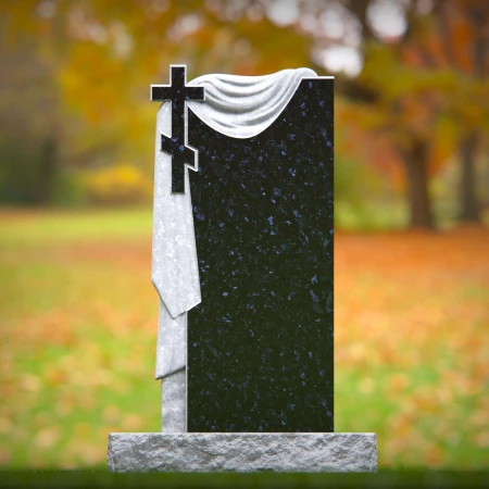 Crafted cross and cloth motif elevates symbolic memorials