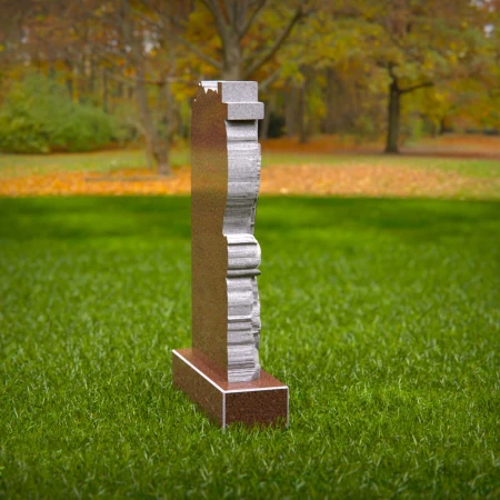 A spiritual emblem and blooming rose form this sculpted headstone prices