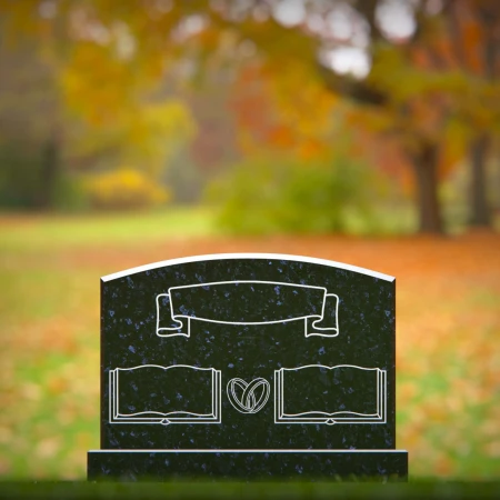 1791 - Companion Headstone with Scroll, Open Book, and Heart Engravings – Customizable Memorial