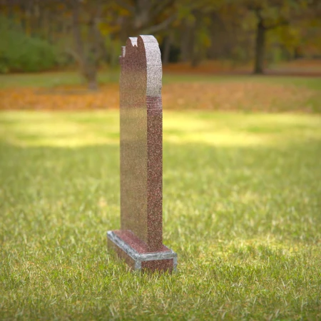 Aurora red granite angelic design headstone for memorials