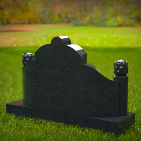 1617 - Elegant Double Memorial Headstone with Ornate Details