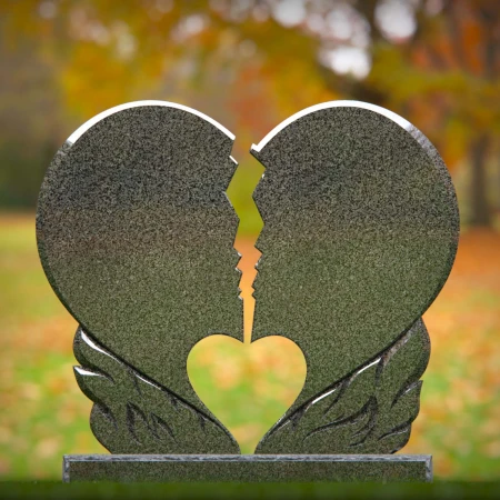 headstone near me featuring broken heart companion style for grave markers