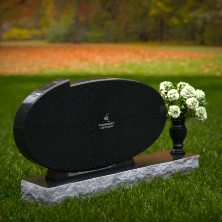 Oval granite headstones with timeless elegance for memorial tribute.