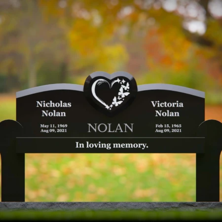 1983 - Heart-Inspired Companion Headstone Bench with Custom Engraving