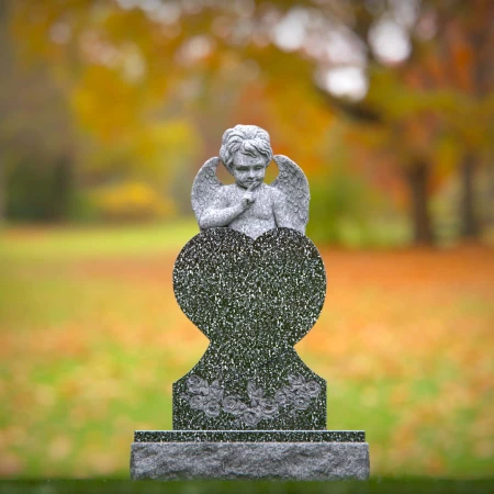 Compassionate memorials sculpted with angel and soft flower relief