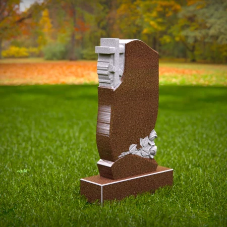 Rose and cross tribute carved with love into these headstone prices