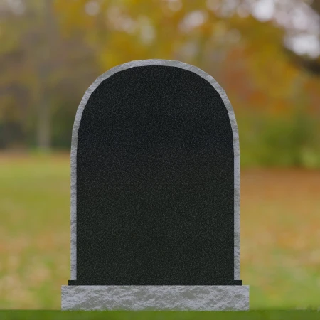 1683 -Traditional Arched Memorial Headstone with Rustic Edge – A Timeless Tribute