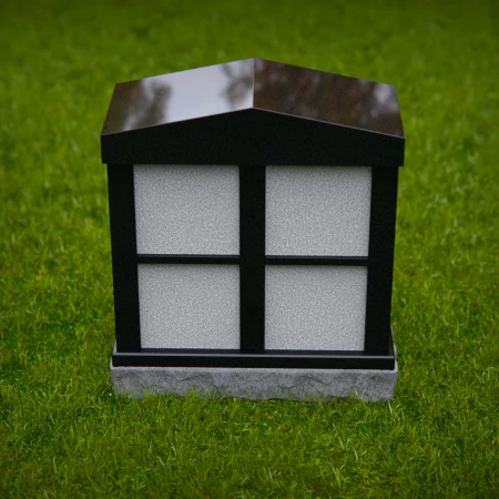 1974 - Modernes Granit-Kremationsnischen-Denkmal mit vier Lichttafelfächern