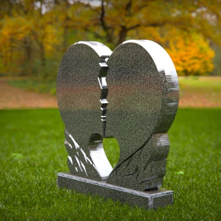 headstone near me featuring broken heart companion style for grave markers