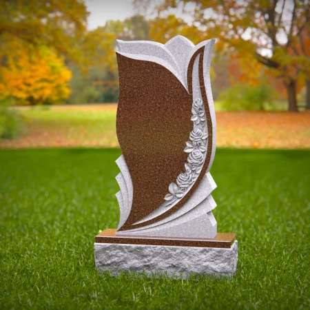 Nature’s beauty framed by sleek memorial design in headstone near me