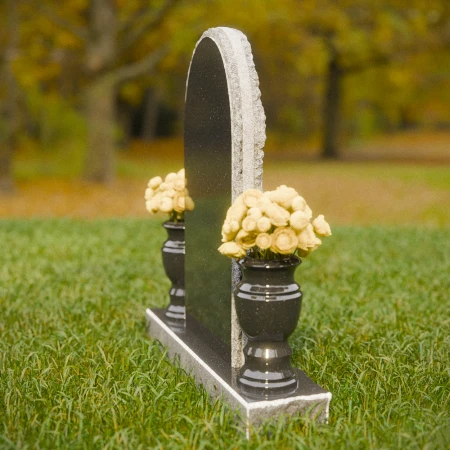 1859 - Rounded Upright Headstone with Rustic Border
