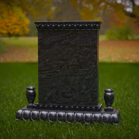 1883 - Polished Upright Gravestone Monument with Decorative Base