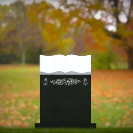 1600 - Book-Shaped Memorial Headstone with Religious Engravings