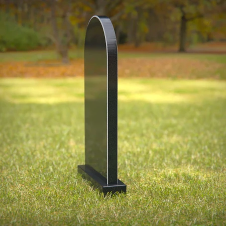 headstone, tombstone, bronze grave markers, grave ornaments, polished black granite headstone with engraved Jesus Christ figure, elegant black granite memorial stone featuring a religious depiction.