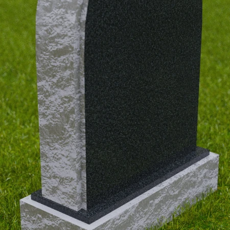1683 -Traditional Arched Memorial Headstone with Rustic Edge – A Timeless Tribute