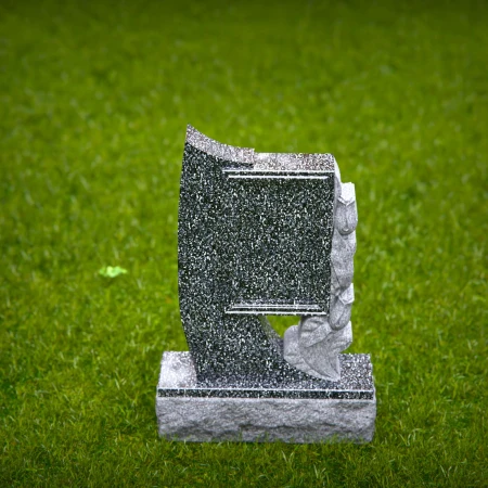 floral motif on headstone representing graceful goodbye for memorials