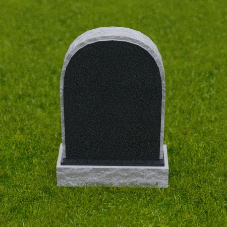 1683 -Traditional Arched Memorial Headstone with Rustic Edge – A Timeless Tribute