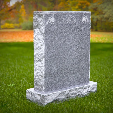 1832 - Upright Memorial Headstone with Interlocked Rings and Rose Engravings