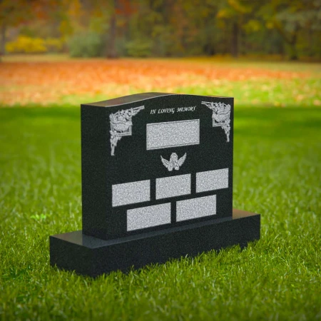 1596 - Personalized Memorial Headstone with Angelic and Floral Engravings