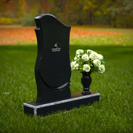 Elegant wave design headstones crafted for lasting remembrance.