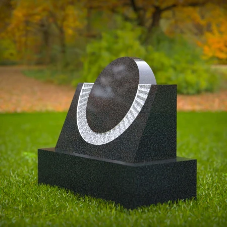 1614 - Modern Circular Memorial Headstone with Elegant Arch Design