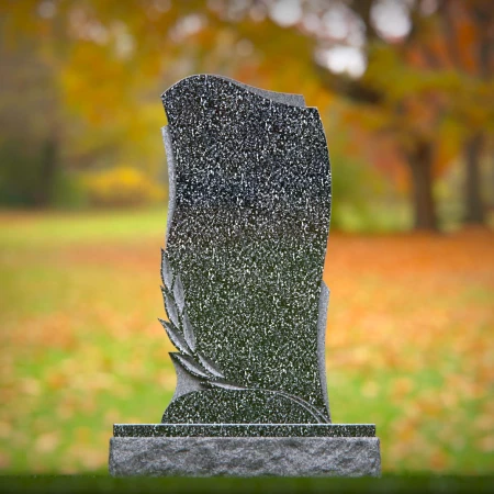 engraved leaves representing honor and gentle memory for headstone near me