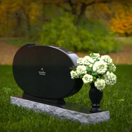Oval granite headstones with timeless elegance for memorial tribute.